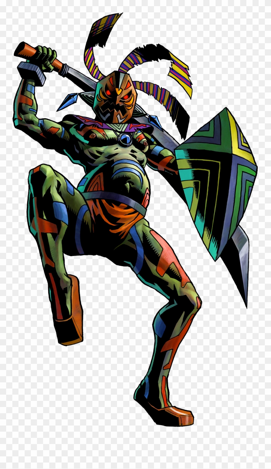 Masked Jungle Warrior - Boss Zelda Majora's Mask Clipart