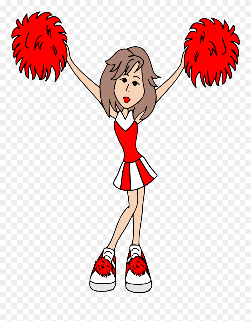 Medium Image - Cartoon Cheer Leader Transparent Clipart