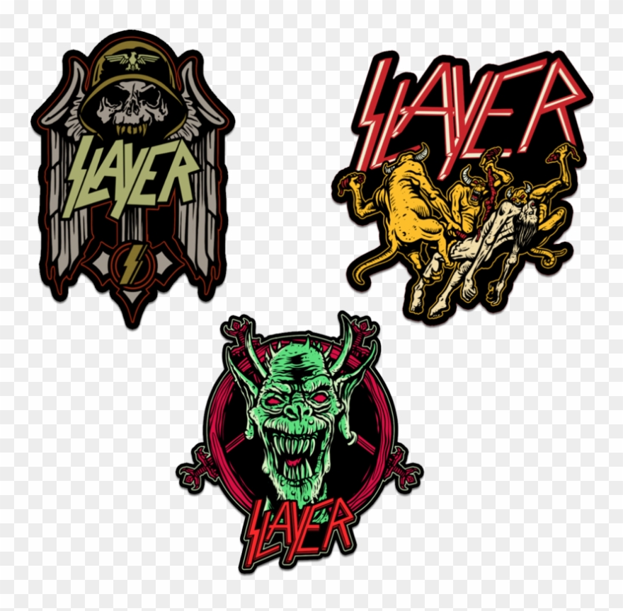 Share - - Faststicker 1 X Slayer Heavy Metal Rock White Sticker Clipart