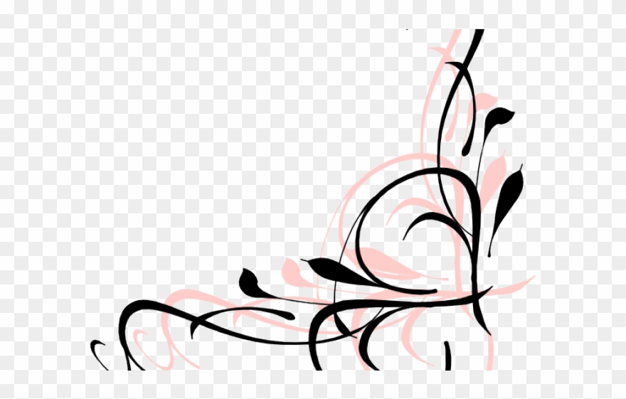 Pink Flower Clipart Swirl - Floral Swirls Png Transparent Png