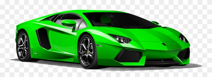 Lamborghini Clipart Sportscar - Green Car - Png Download