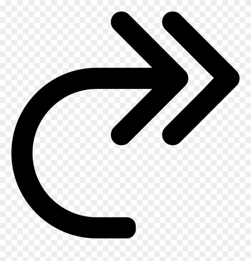 Double Curve Arrow To The Right Comments - Seta Dupla Em Curva Clipart