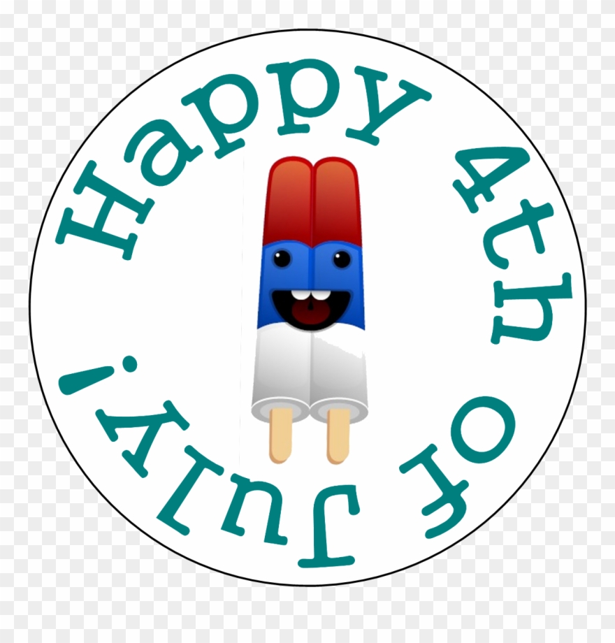 Popsicle Party Sticker 4th Of July - Circle Clipart