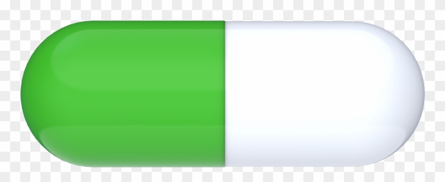 Pills Clipart Green Capsule - Plastic - Png Download