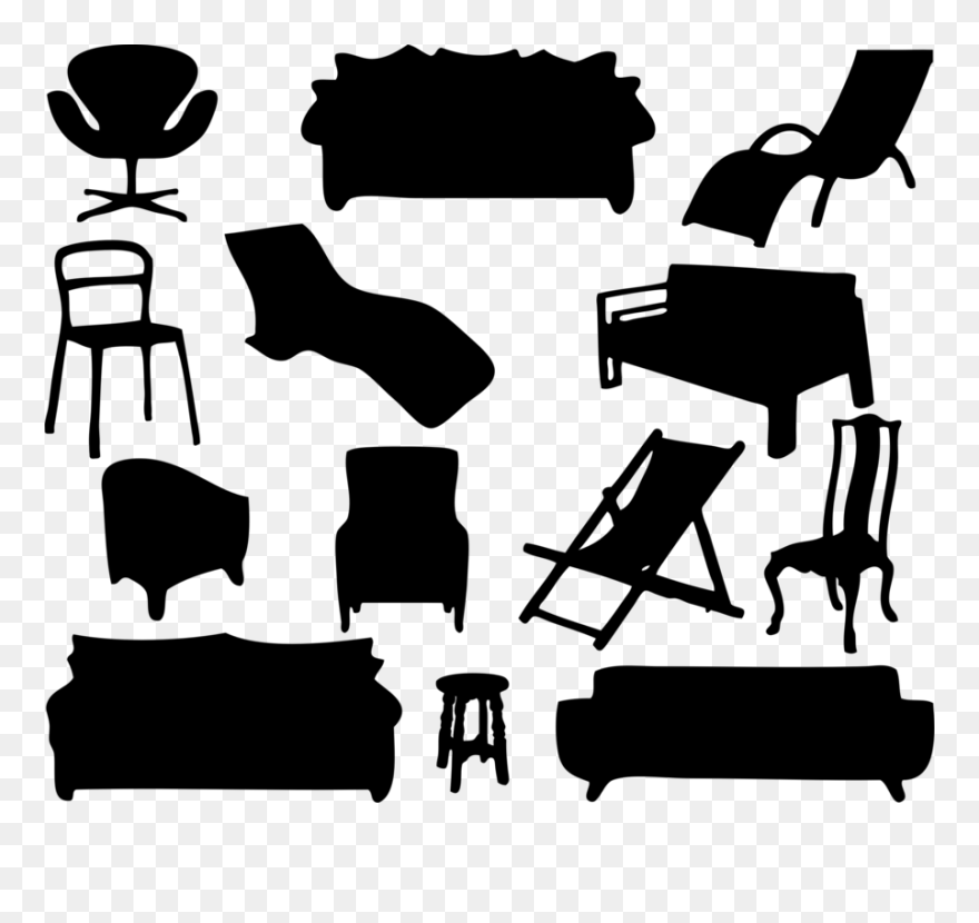 Sofa Clipart Home Furniture - Furniture Black And White Png Transparent Png