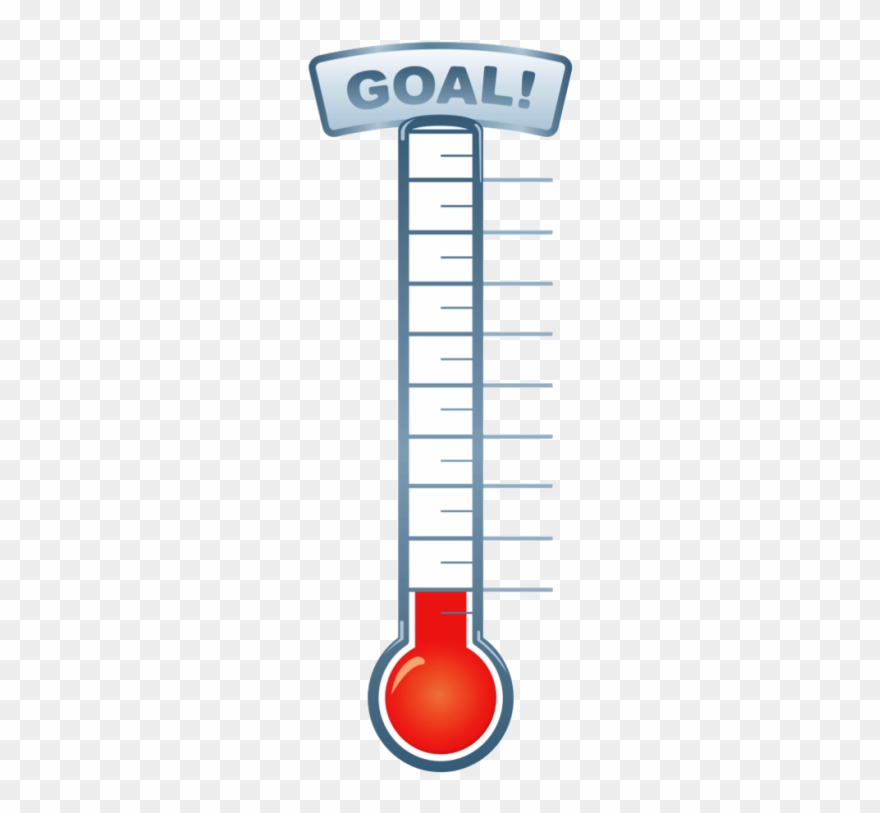 Pin Fundraising Thermometer Clip Art - Goal Setting Thermometer Clipart - Png Download