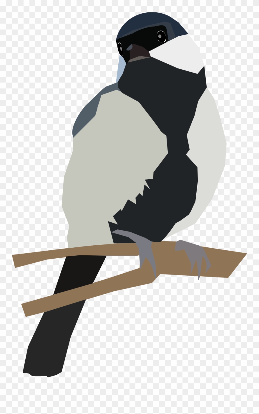 Japanese Tit On A Twig - Icon Clipart