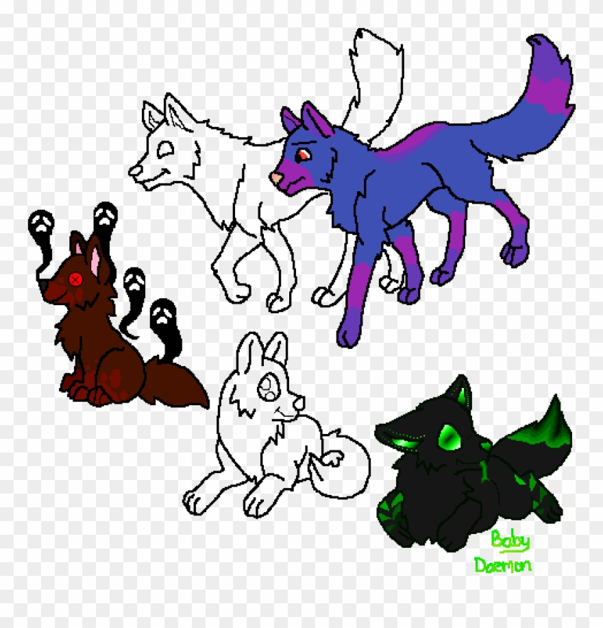 The Purple Wolf Is My First Oc Yay - Pixel Art Clipart