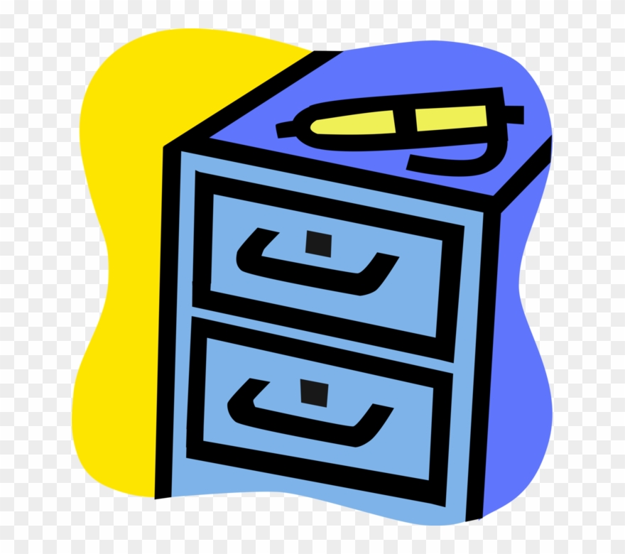 Vector Illustration Of Filing Cabinet Office Furniture - Building Clipart