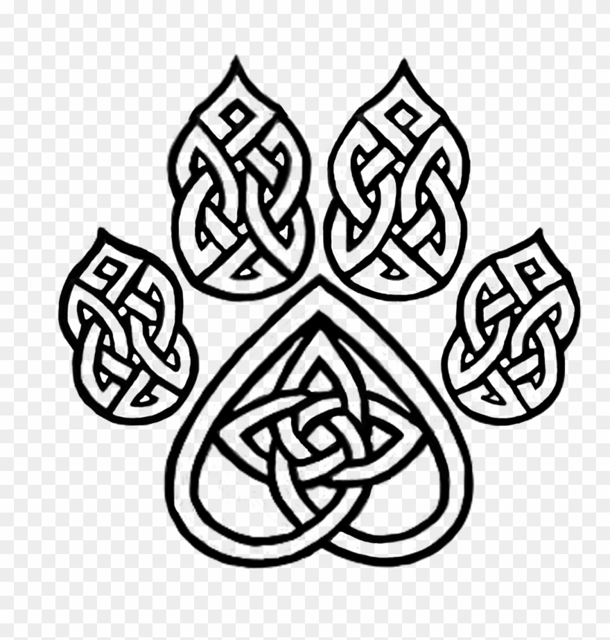 Celtic Knot Dog Paw - Celtic Knot Animal Tattoos Clipart