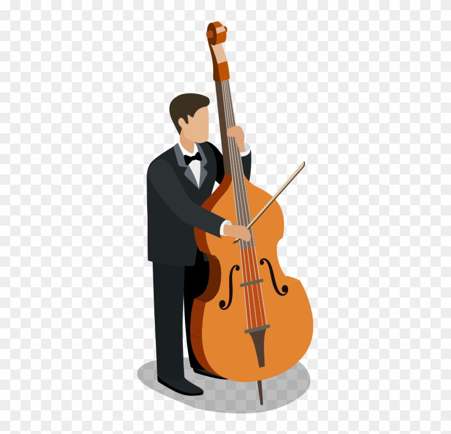 Bass - Dibujo Musico Con Contrabajo Clipart