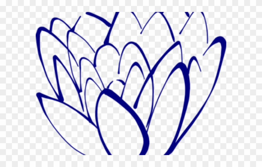 Dark Blue Clipart Transparent - Lotus Flower Ornament (round) - Png Download