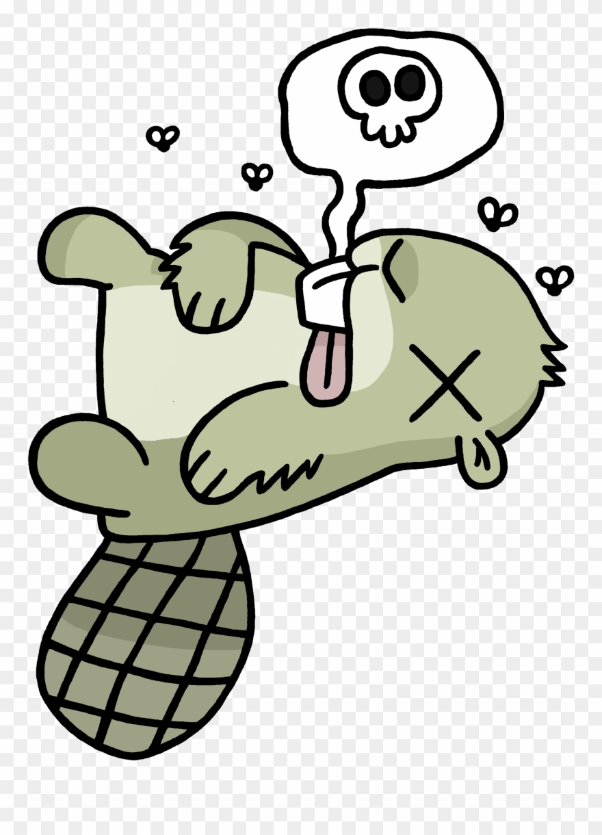 Adsy Png Stickpng Dead - Dead Beaver Cartoon Clipart