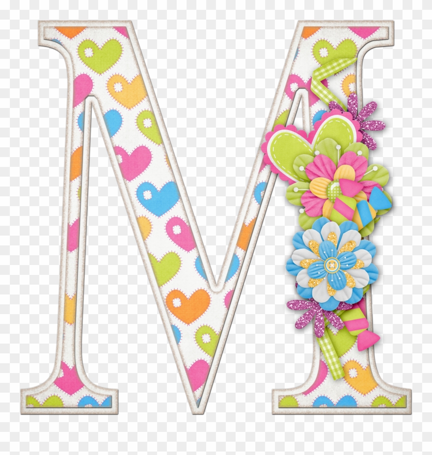 Alfabeto Colores Y Flores - Letra M Com Flores Clipart