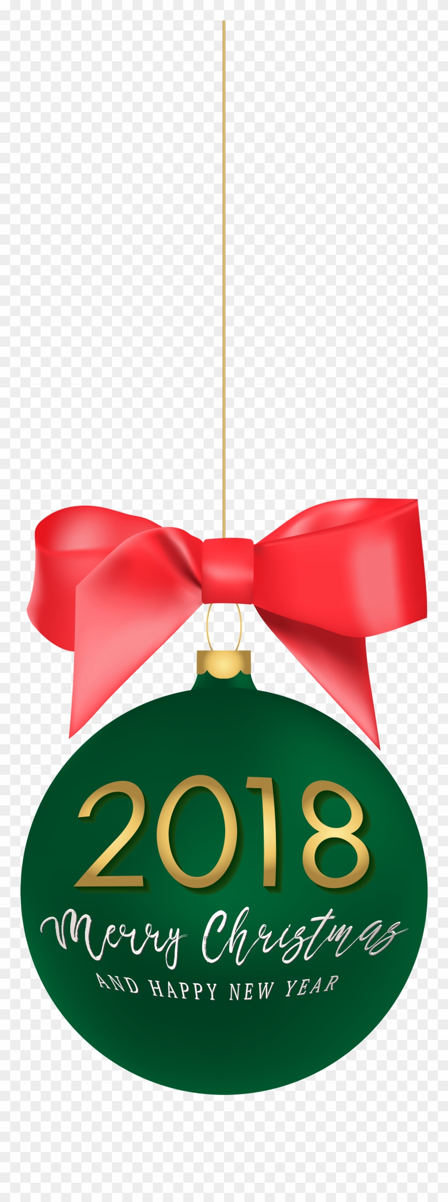 Merry Christmas 2018 Free Clipart - Png Download