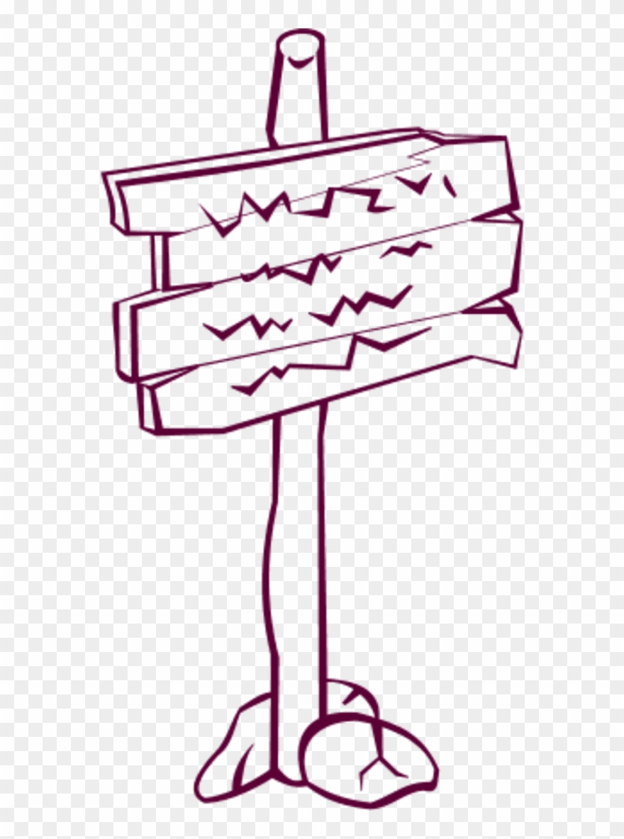 Wooden Post Sign - Sign Post Clip Art - Png Download