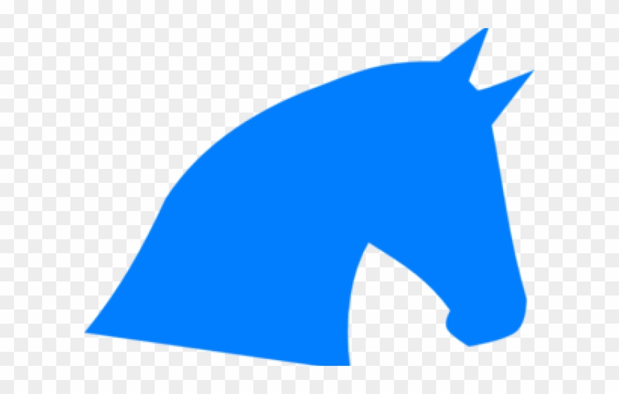 Blue Horse Head Silhouette Clipart
