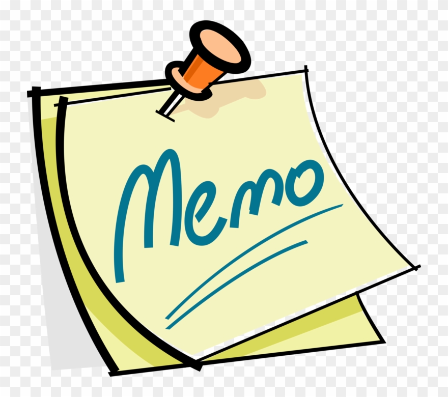 Vector Illustration Of Push Pin Thumb Tack Holds Memo - Memorandum Clipart - Png Download