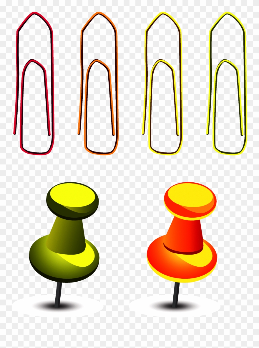 Pushpin Vector Yellow Clipart