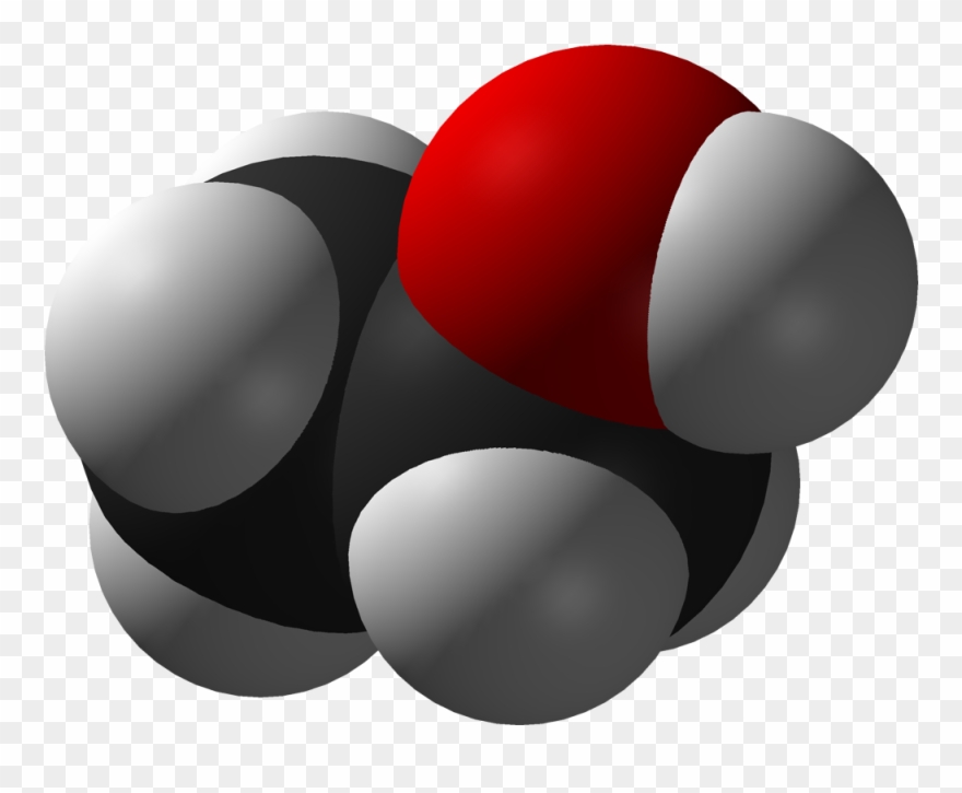 The Approximate Shape Of A Molecule Of Ethanol, Ch3ch2oh - Ethanol Space Filling Model Clipart