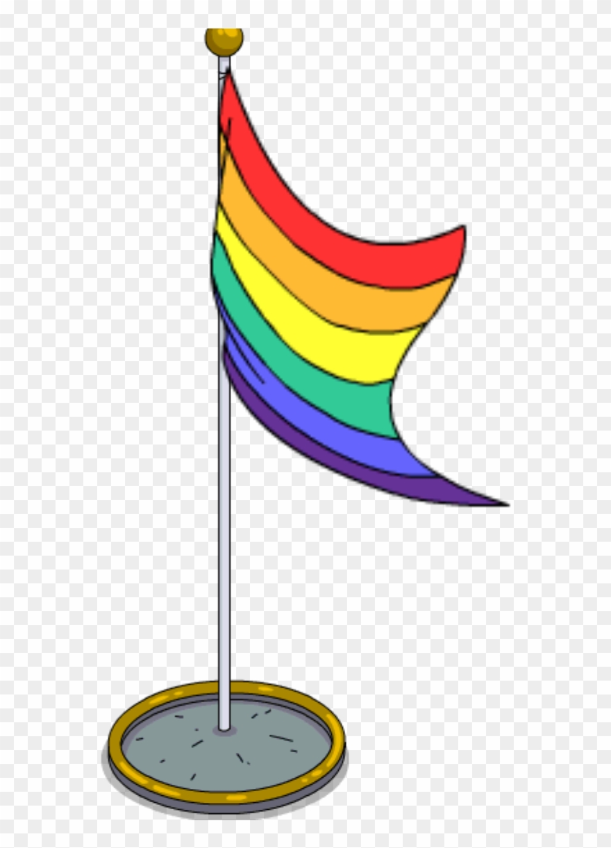 Rainbow Flag Pole - Rainbow Flag Clip Art - Png Download