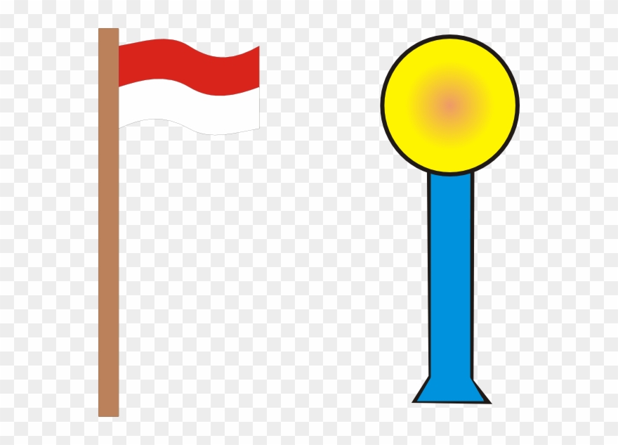 Indonesia Flag Pole Cartoon Clipart