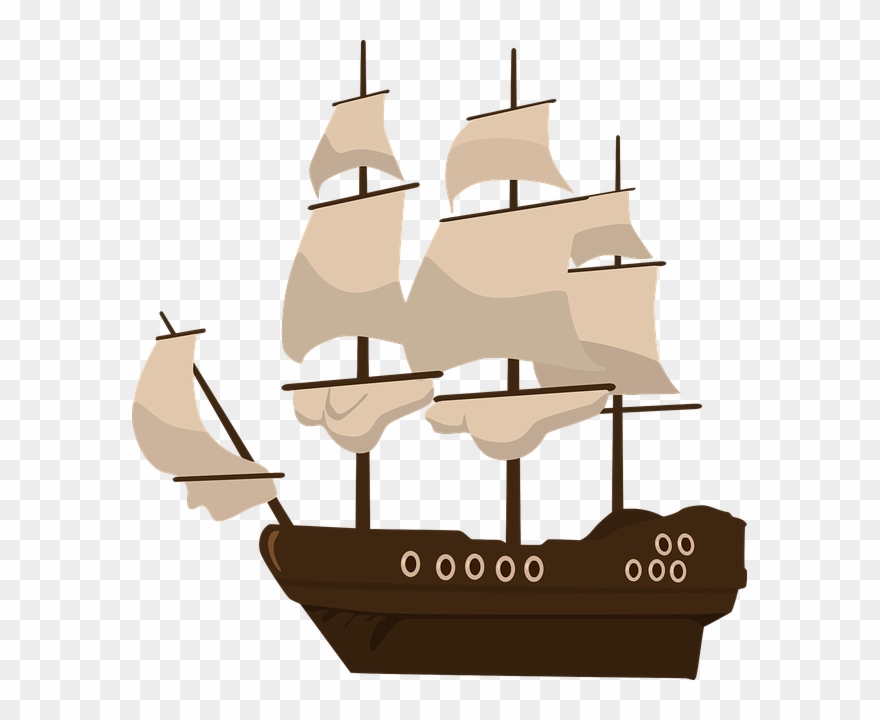 Pirate Ship, Ship, Pirates, Sail, Vessel, Sailboat - Pirate Ship Clipart - Png Download