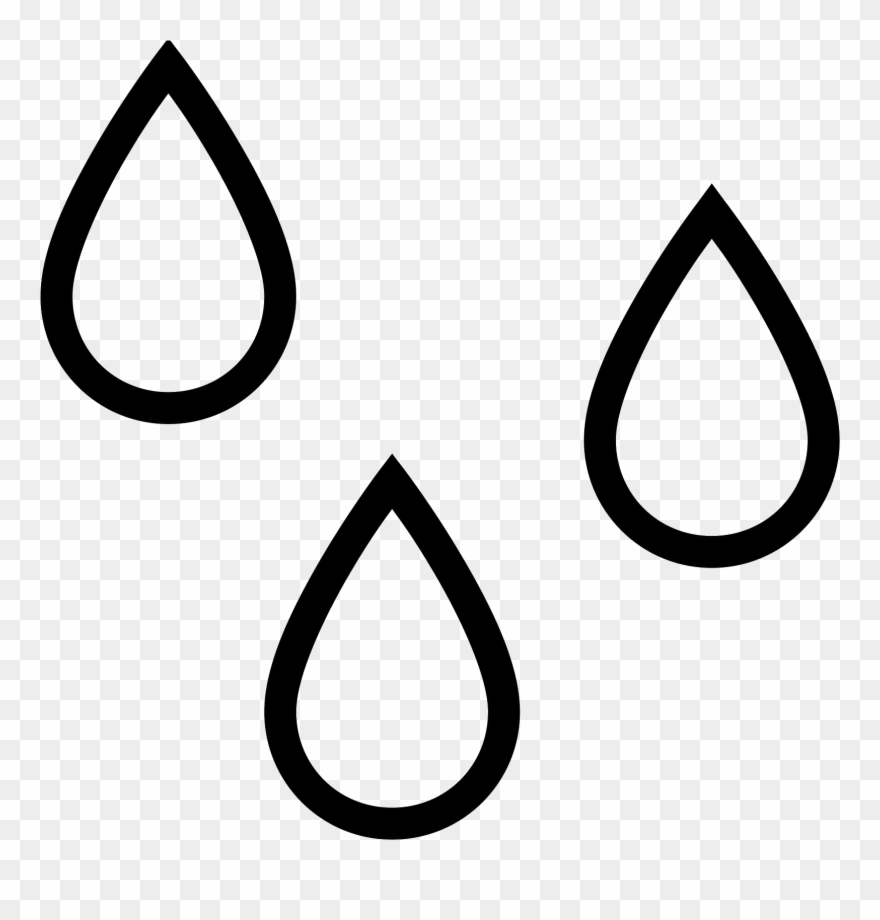 There Are Three Water Droplets Outlined - Wet Icon Clipart