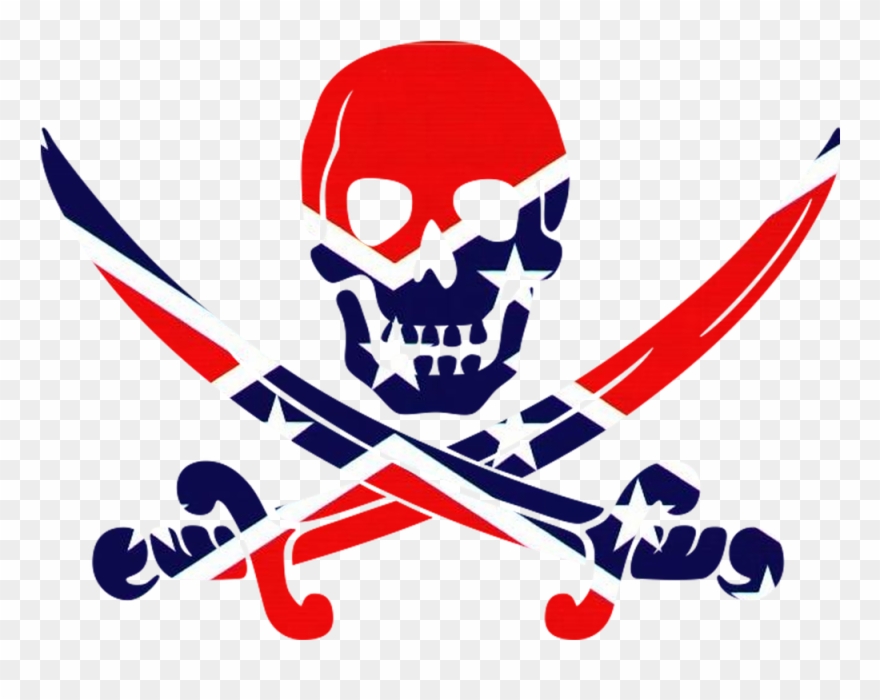 Black And White Stock Rebel Flag Clipart - Simbolo Pirata - Png Download