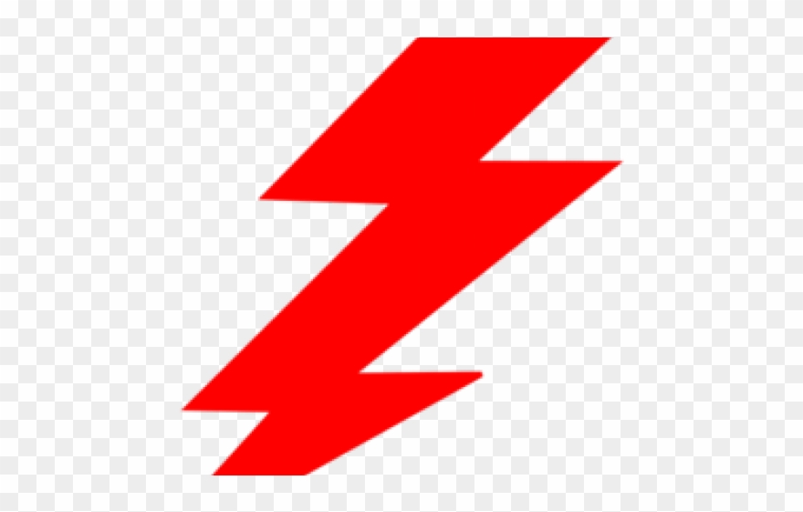 Electricity Clipart Lightning Strike - Red Lightning Bolt Png Transparent Png