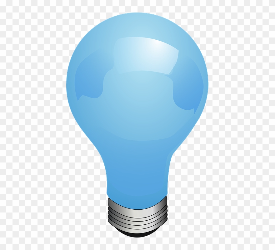 Light Bulb Clipart Electricity - Blue Light Bulb Clipart - Png Download