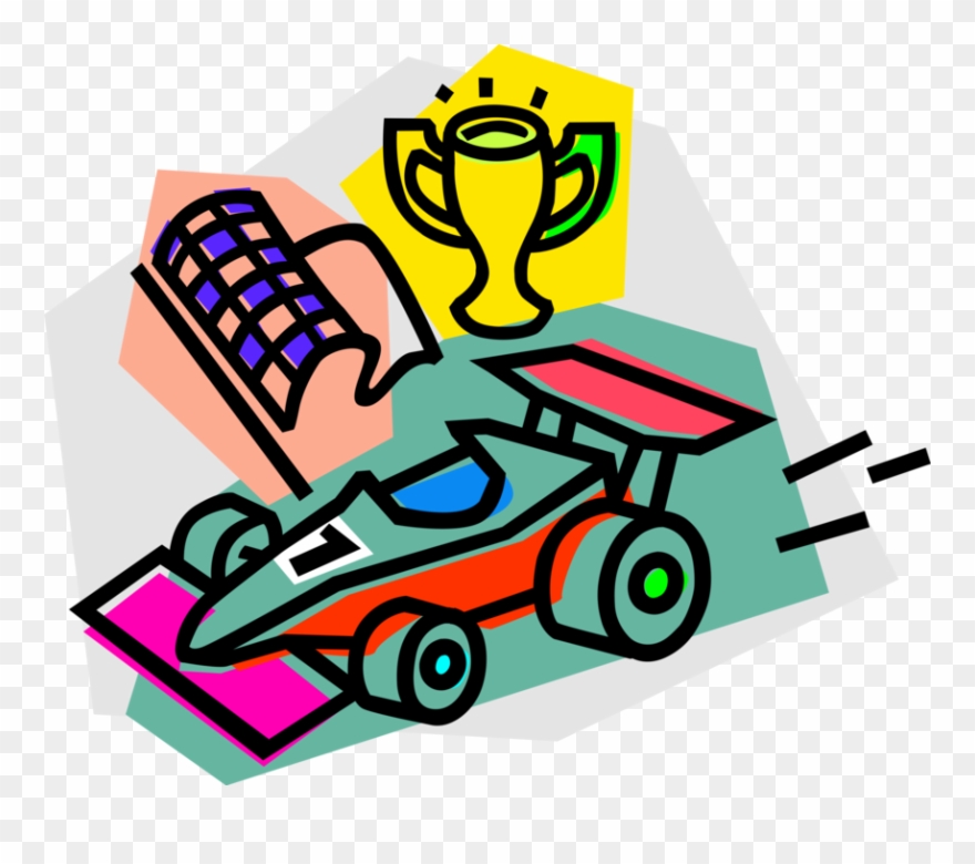Vector Illustration Of Auto Racing Formula One Race Clipart