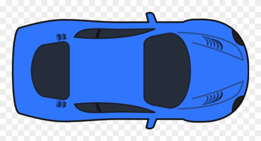 Dark Blue Racing Car Vector Illustration - Car Clipart Top View - Png Download