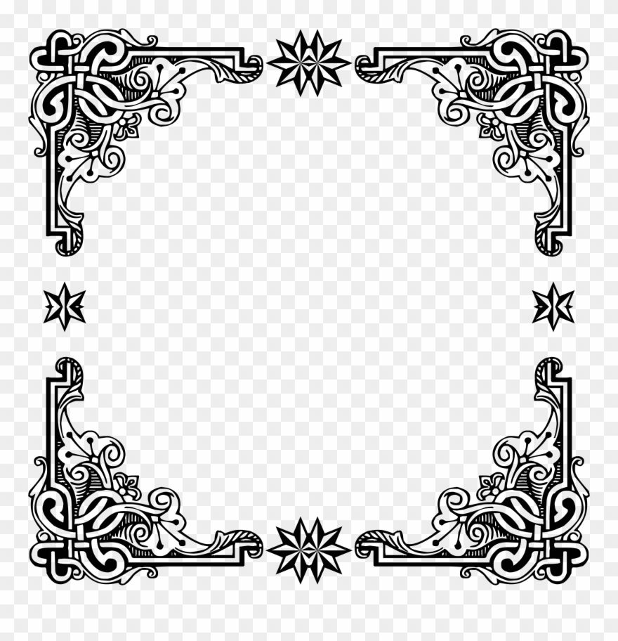 Big Image - Vintage Frame Black And White Png Clipart