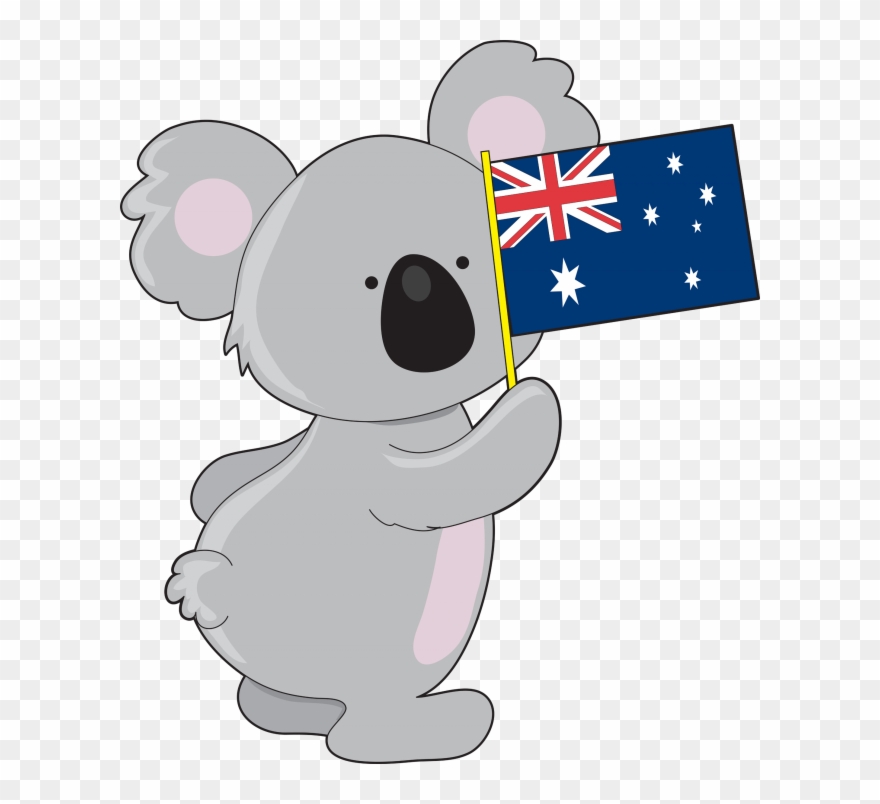 Koala Lemon Lion Png - Koala Holding Australian Flag Clipart