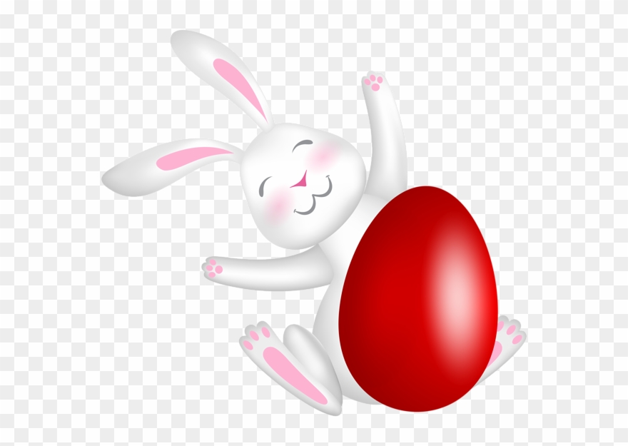 Easter Bunny With Red Egg Clip Art Image - Clip Art - Png Download