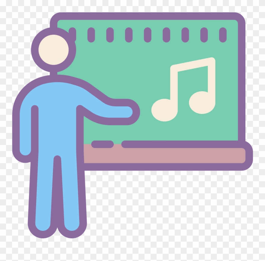 This Is A Teacher Standing In Front Of Their Blackboard - Classroom Icon Clipart