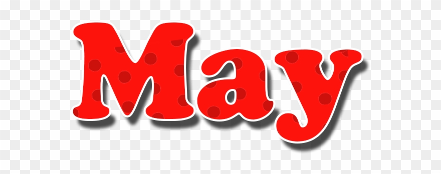 May Red Dots Name Design Png - Month May Png Clipart