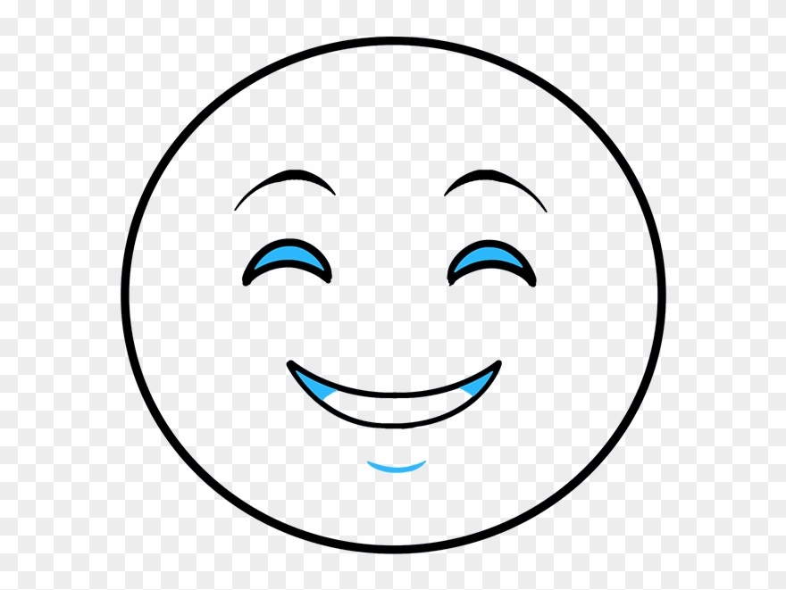 How To Draw Happy Face Emoji - Drawing Clipart