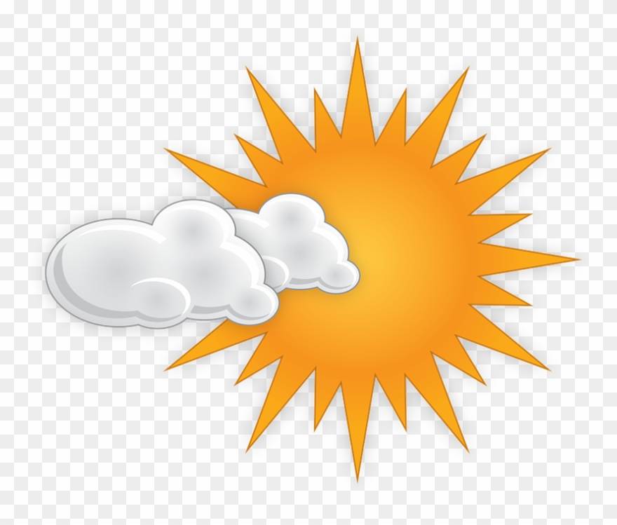 Cloudy Sunset Clipground Free Graphic Slightly Clouds - Animadas Imagenes De Sol - Png Download