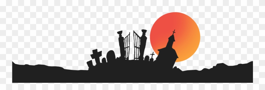 Cemetery Vector Graveyard Silhouette - Silhouette Clipart