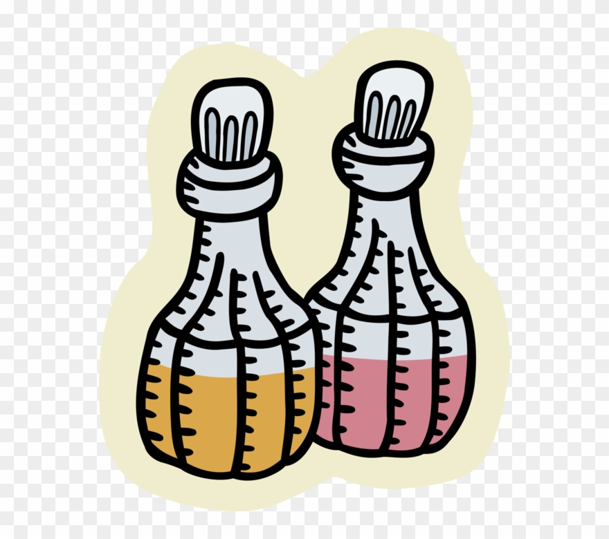 Black And White Stock Oil And Vinegar Bottles Image - Salad Clipart