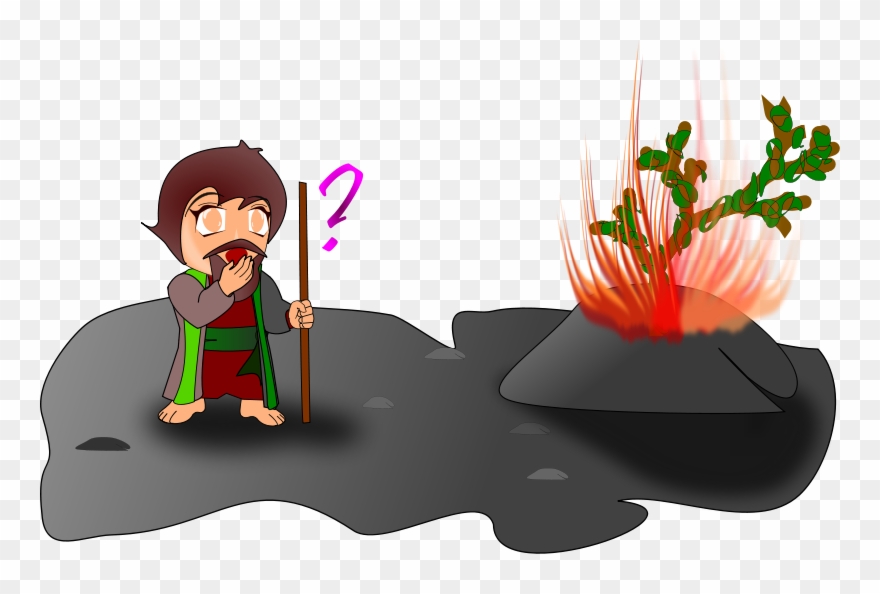 Moses And The Burning Bush Clipart - Png Download