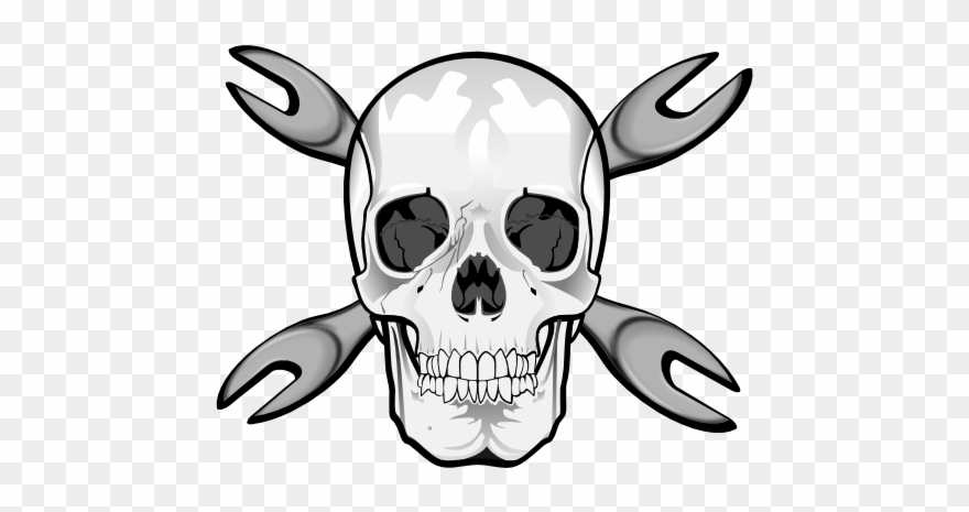 Skull With Wrenches Png Clipart