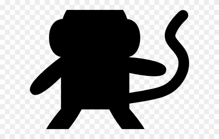 Monkey Clipart Silhouette - Monkey - Png Download