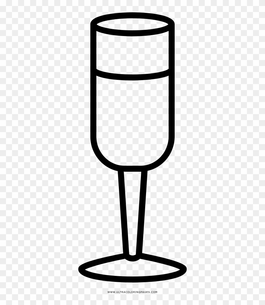 Champagne Flute Coloring Page - Champagne Glass Clipart