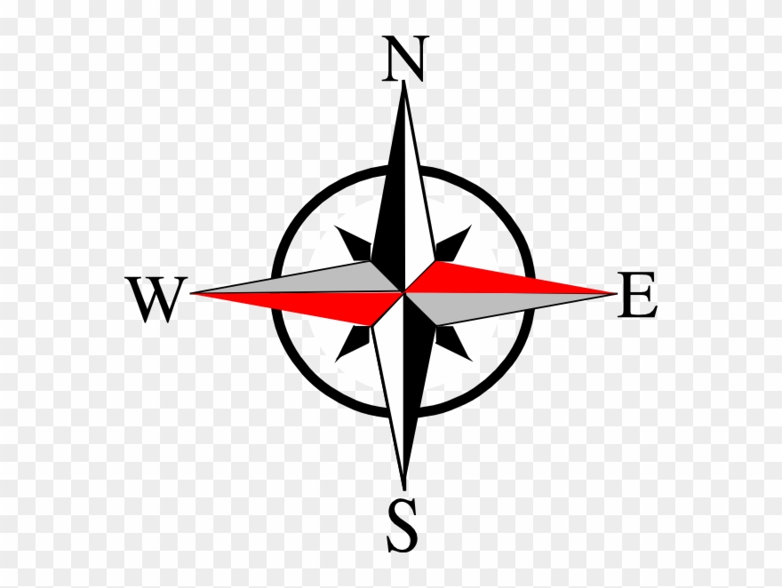 East West Compass Ten Clip Art At Clipartimage - North East South West Symbol - Png Download