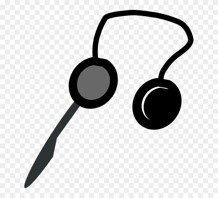 Computer, Black, Internet, Chat, Silhouette, Cartoon - Headphones Clip Art - Png Download