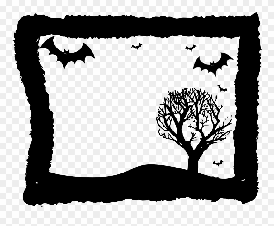 Halloween Clipart Border Landscape - Halloween Frame Vector Png Transparent Png