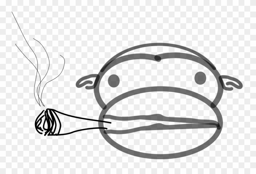 Monkey Black And White Monkey Clip Art Free - Smoking - Png Download